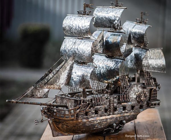 Ships - stainless steel sculptures